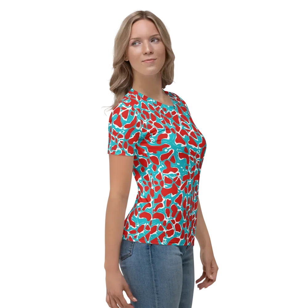 Turquoise Rapture on Women's Crew Neck T-Shirt — Right