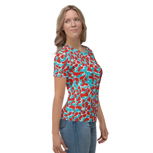 Turquoise Rapture on a Women's Crew Neck T-Shirt