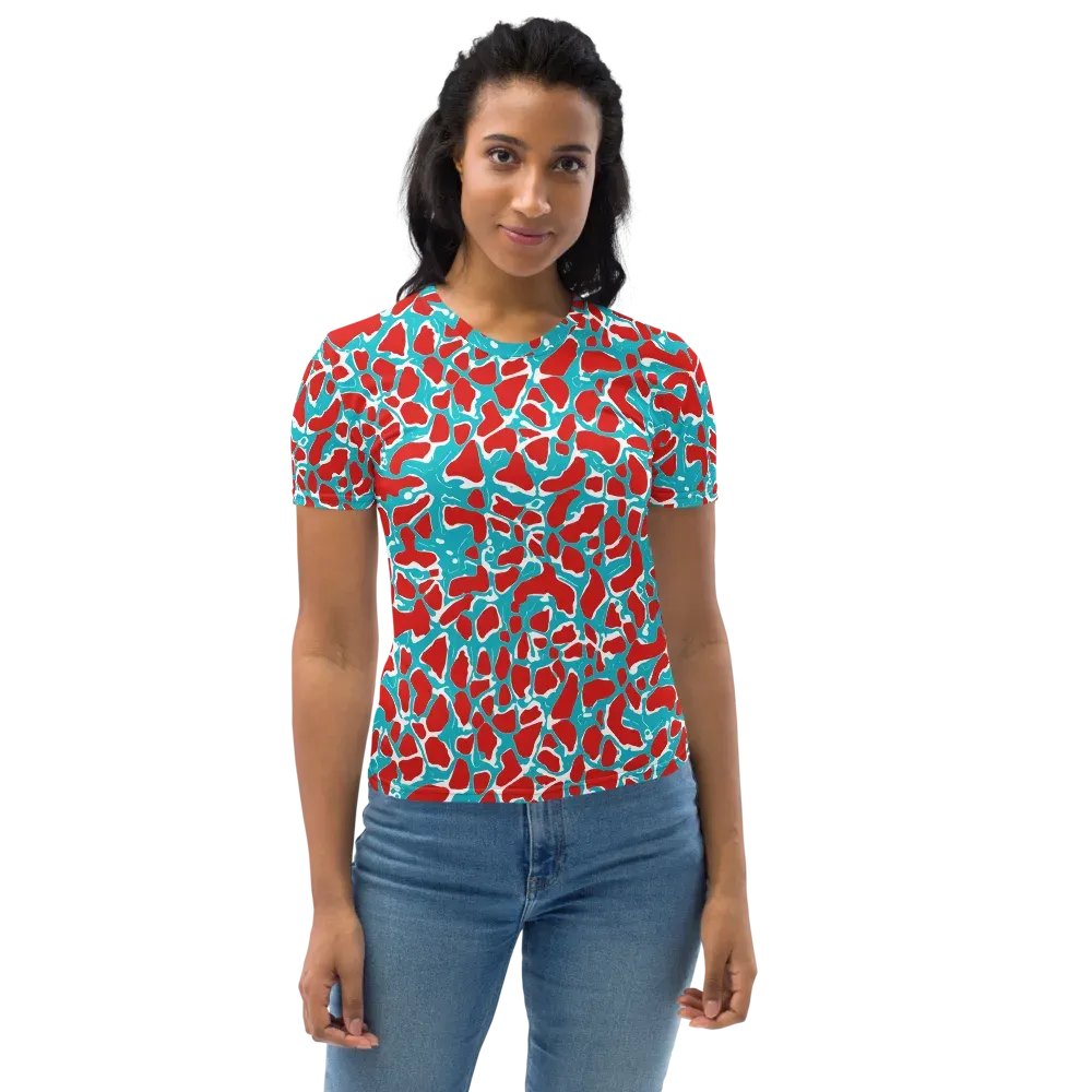 Turquoise Rapture on Women's Crew Neck T-Shirt — Front