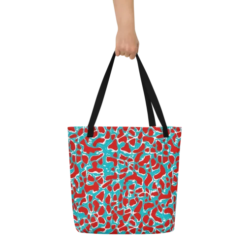 Turquoise Rapture on a Large Tote Bag W/ Pocket