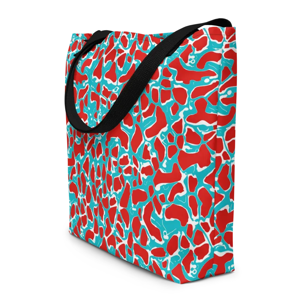 Turquoise Rapture on Large Tote Bag W/ Pocket — Front