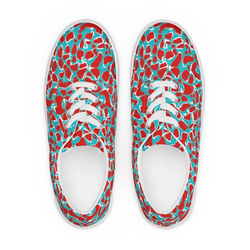 Turquoise Rapture on a Men's Lace-Up Canvas Shoes