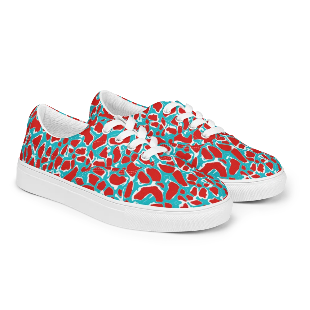 Turquoise Rapture on Men's Lace-Up Canvas Shoes — Right Front