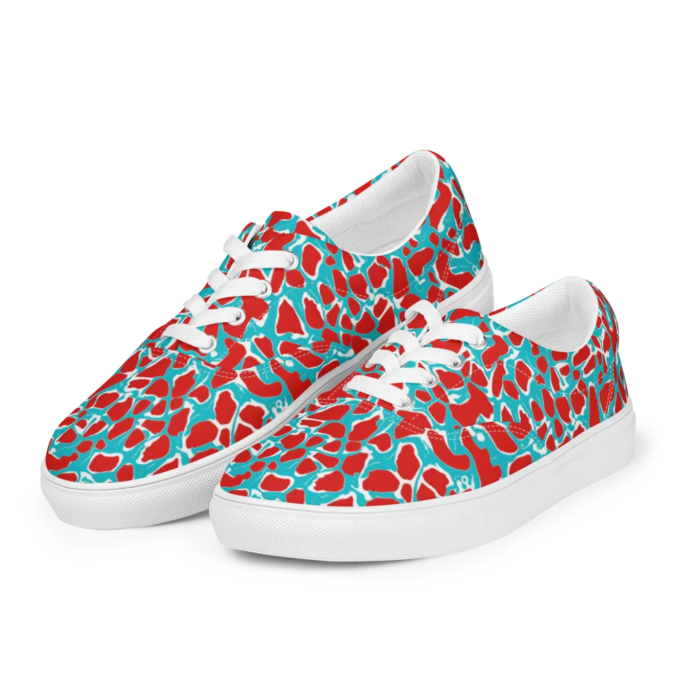 Turquoise Rapture on Men's Lace-Up Canvas Shoes — Left Front