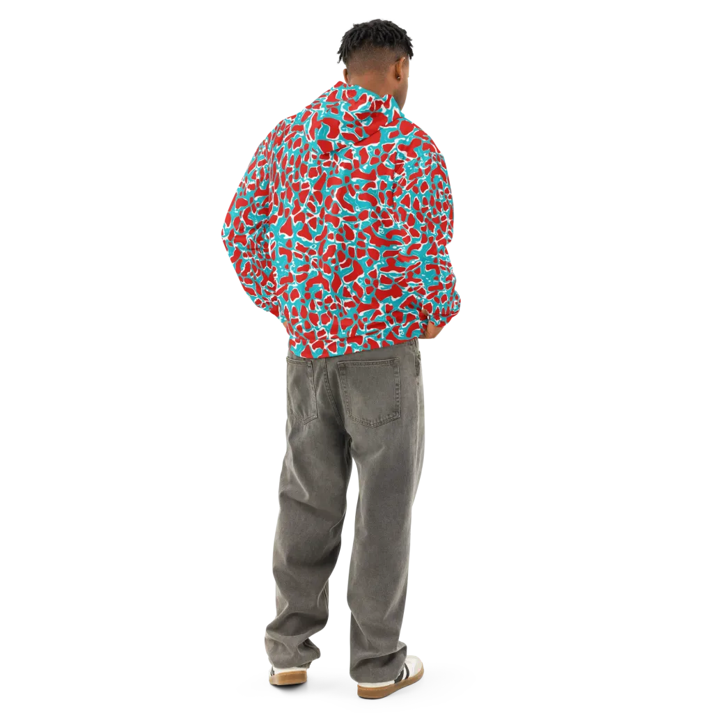 Turquoise Rapture on Cotton Hoodie — Back