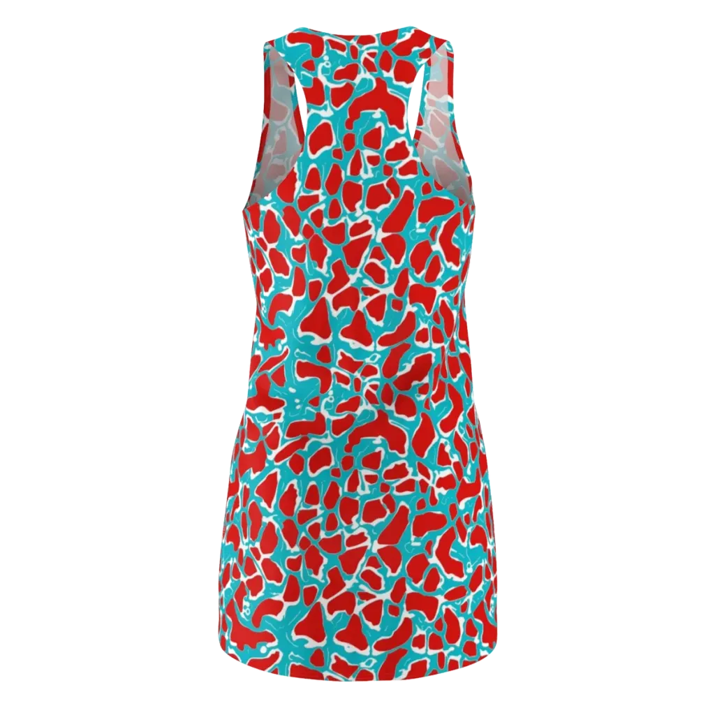 Turquoise Rapture on Racerback Dress — Back