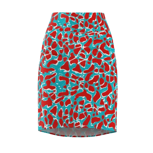 Turquoise Rapture on a Pencil Skirt