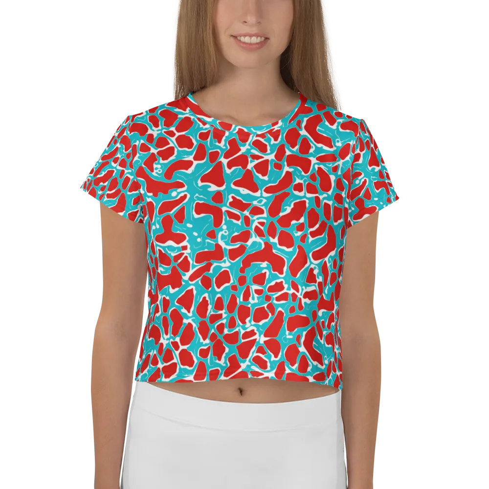 Turquoise Rapture on Crop Tee — Front