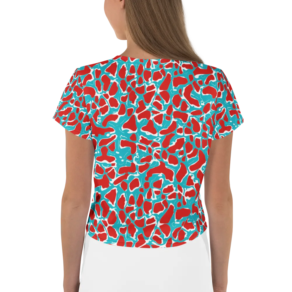 Turquoise Rapture on Crop Tee — Back
