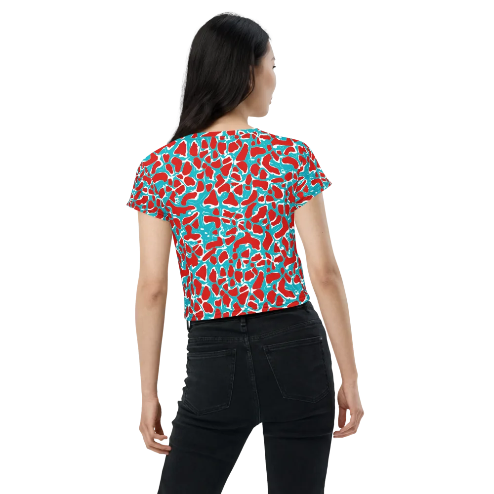 Turquoise Rapture on Crop Tee — Back