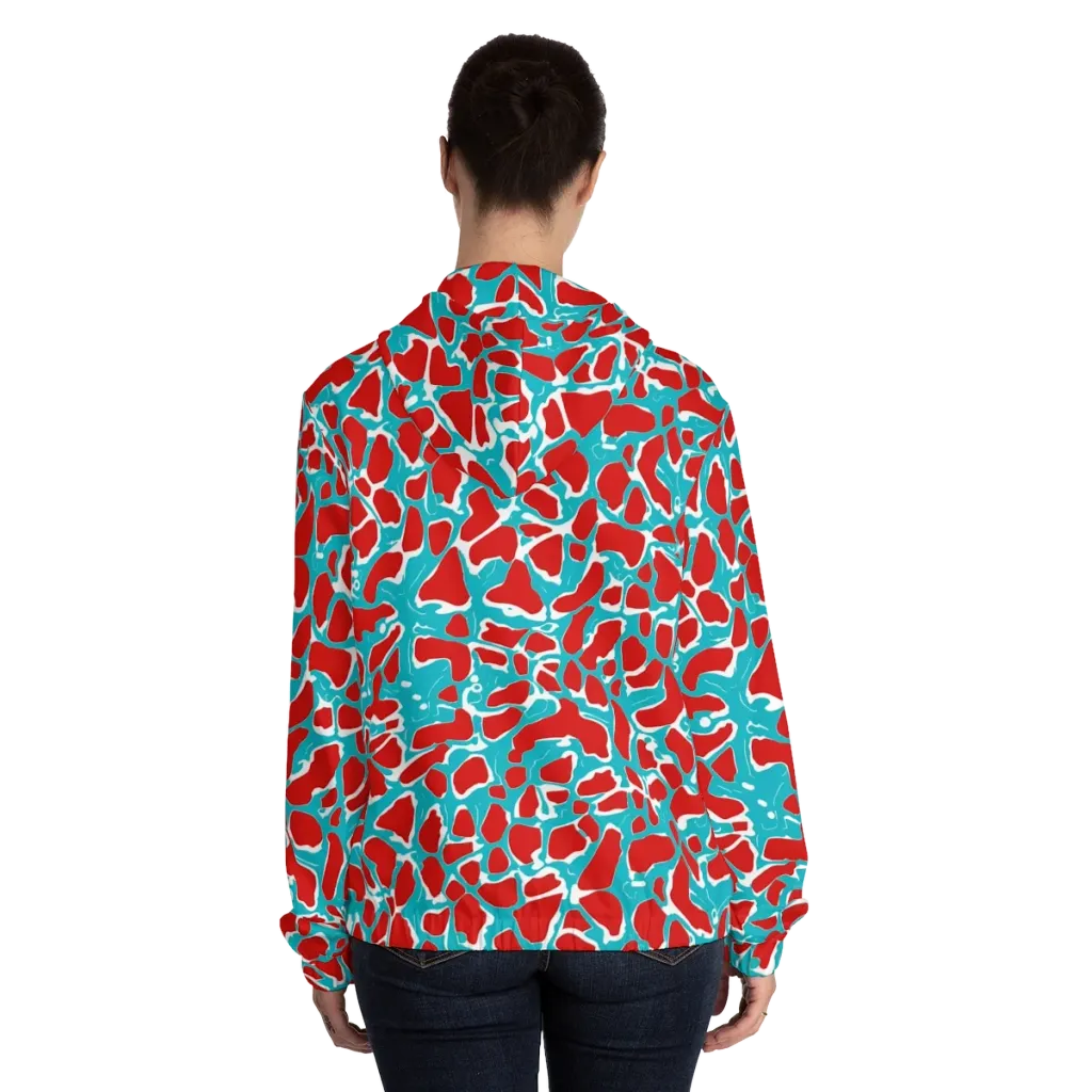Turquoise Rapture on Women's Full-Zip Hoodie — Back On Person