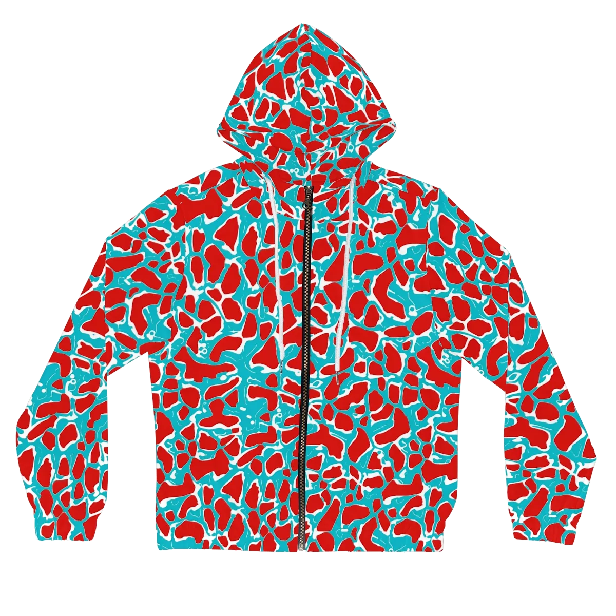 Turquoise Rapture on Women's Full-Zip Hoodie — Front
