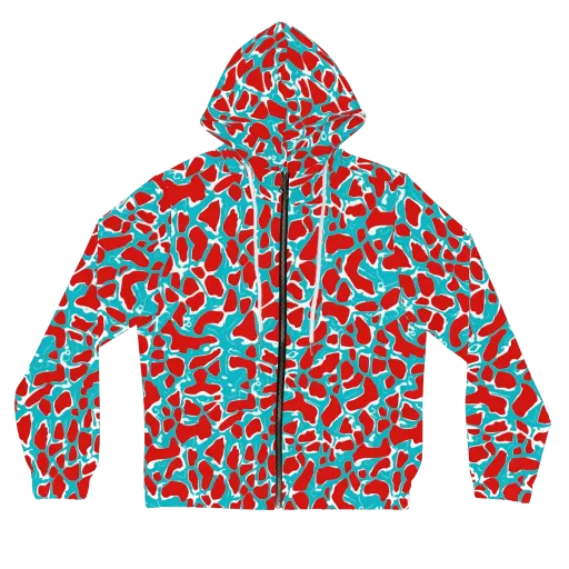 Turquoise Rapture on a Women's Full-Zip Hoodie