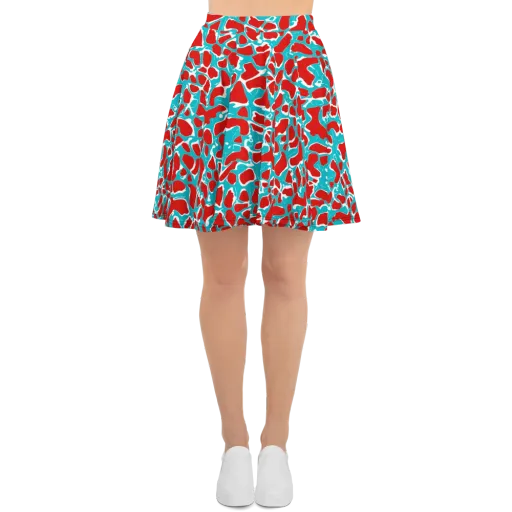 Turquoise Rapture on a Skater Skirt