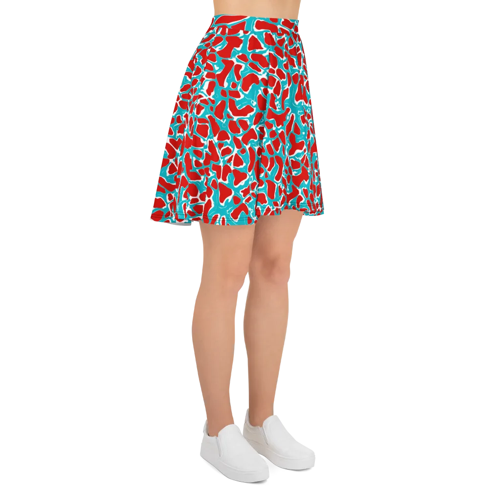 Turquoise Rapture on Skater Skirt — Right