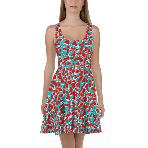 Turquoise Rapture on a Skater Dress