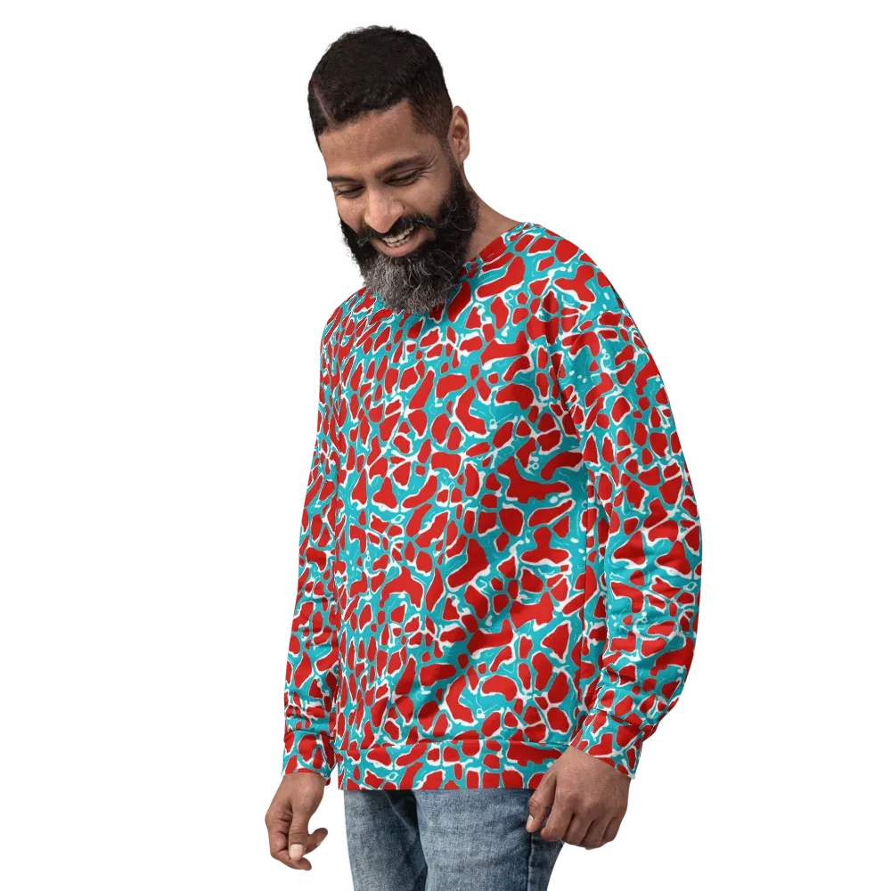 Turquoise Rapture on Sweatshirt — Left Front