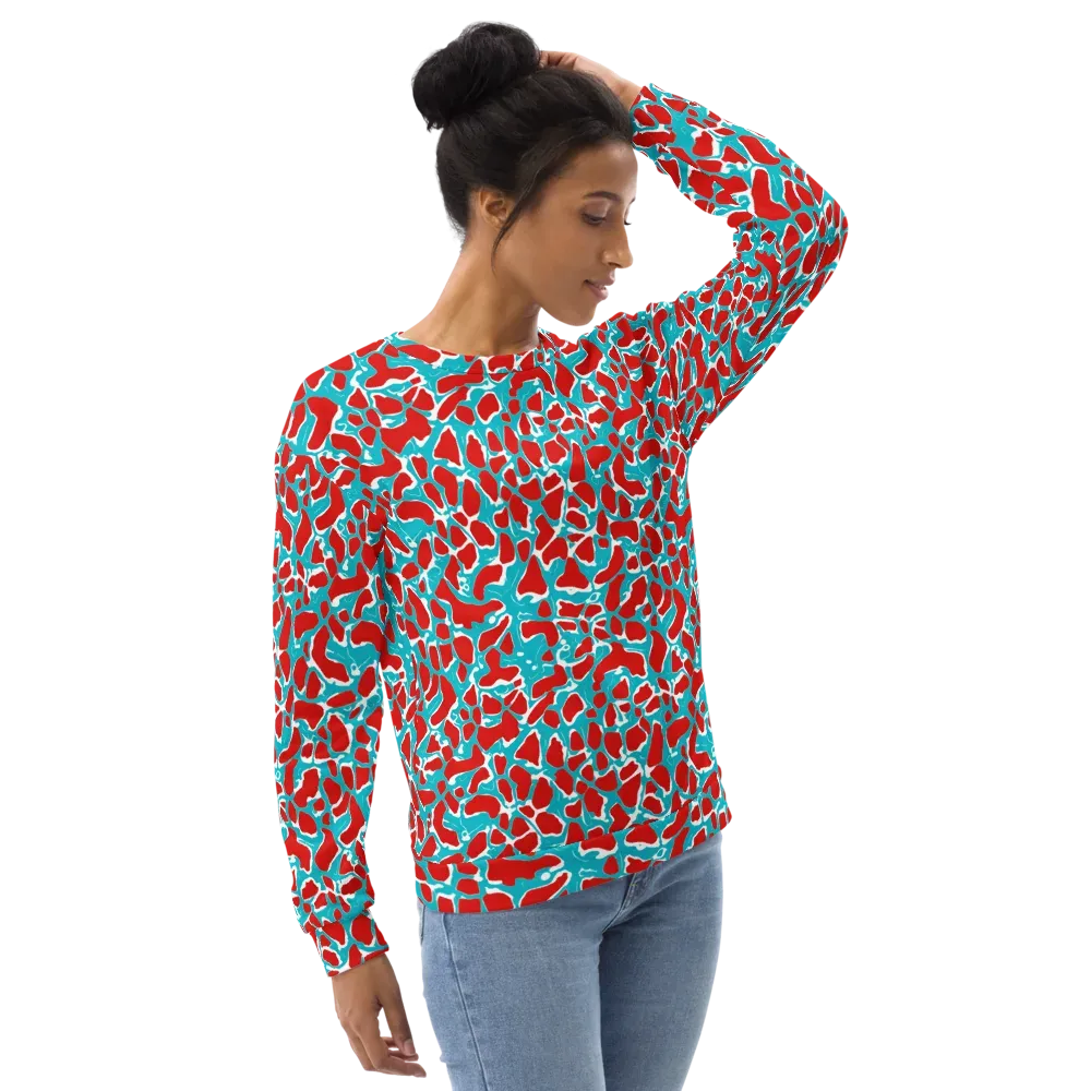 Turquoise Rapture on Sweatshirt — Right Front
