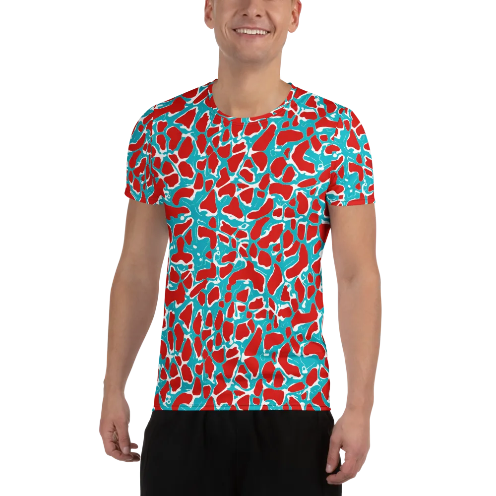 Turquoise Rapture on Men's Athletic T-Shirt — Front