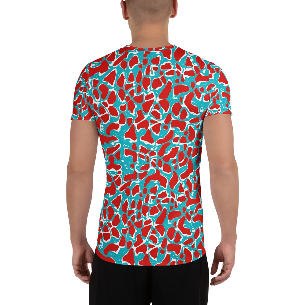 Turquoise Rapture on Men's Athletic T-Shirt — Back