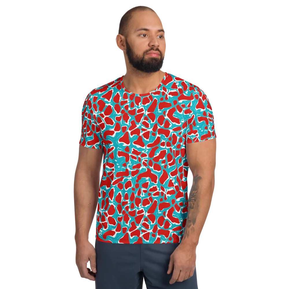 Turquoise Rapture on Men's Athletic T-Shirt — Front