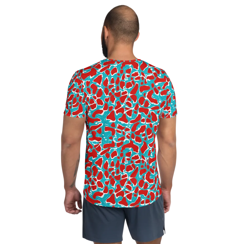 Turquoise Rapture on Men's Athletic T-Shirt — Back