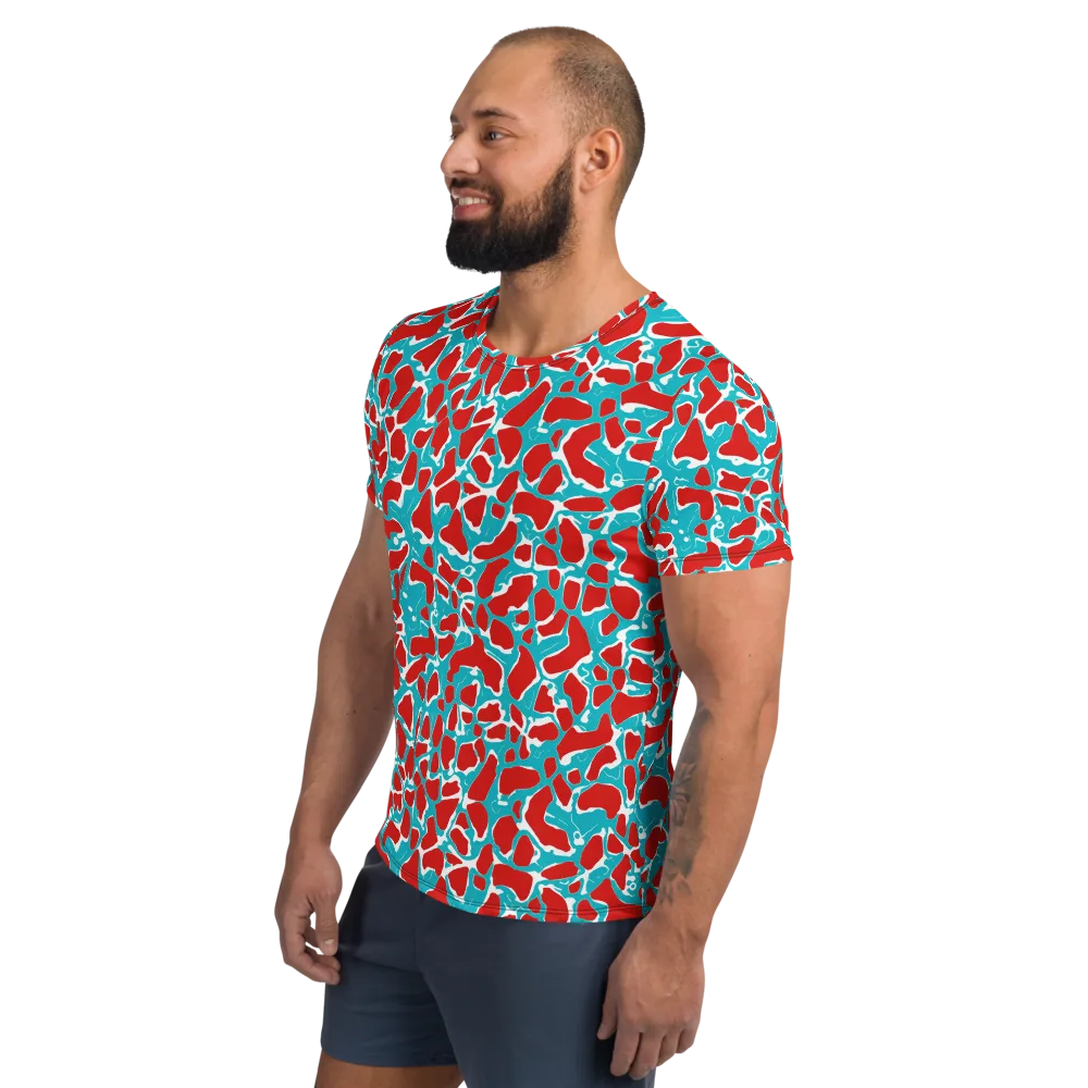 Turquoise Rapture on Men's Athletic T-Shirt — Left