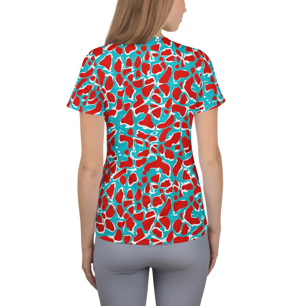 Turquoise Rapture on Women's Athletic T-Shirt — Back