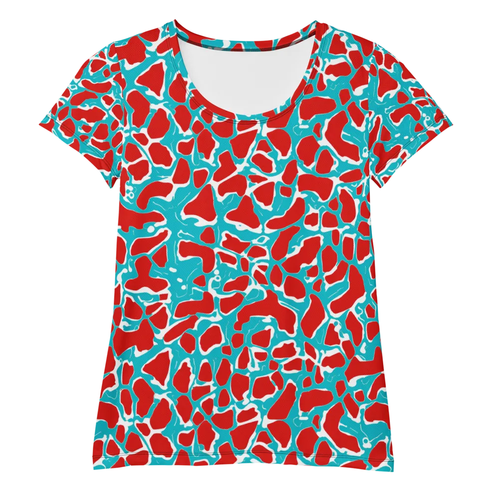 Turquoise Rapture on Women's Athletic T-Shirt — Front