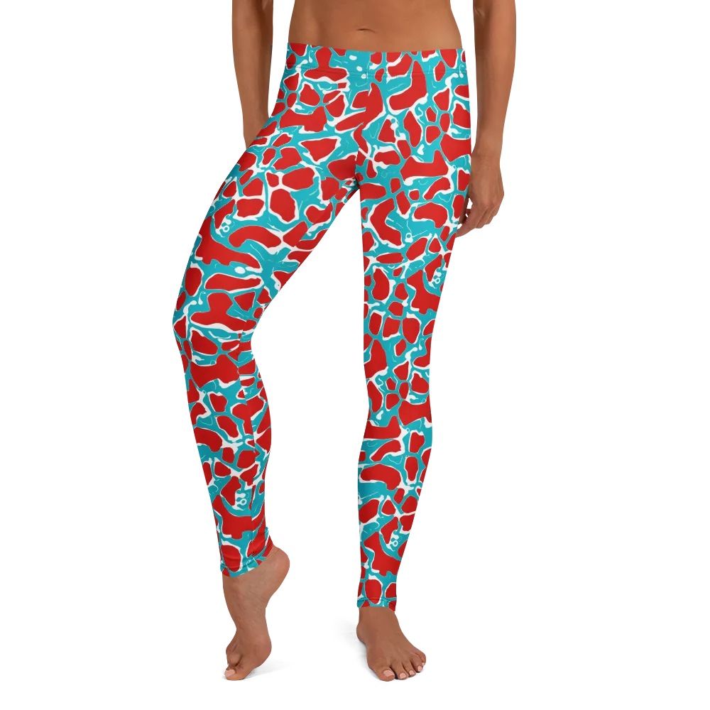Turquoise Rapture on Leggings — Front