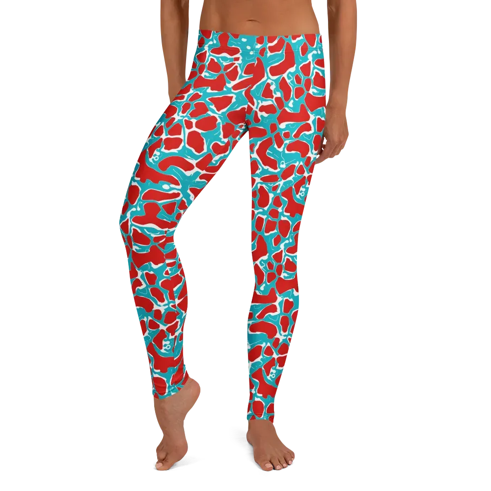 Turquoise Rapture on Leggings — Front