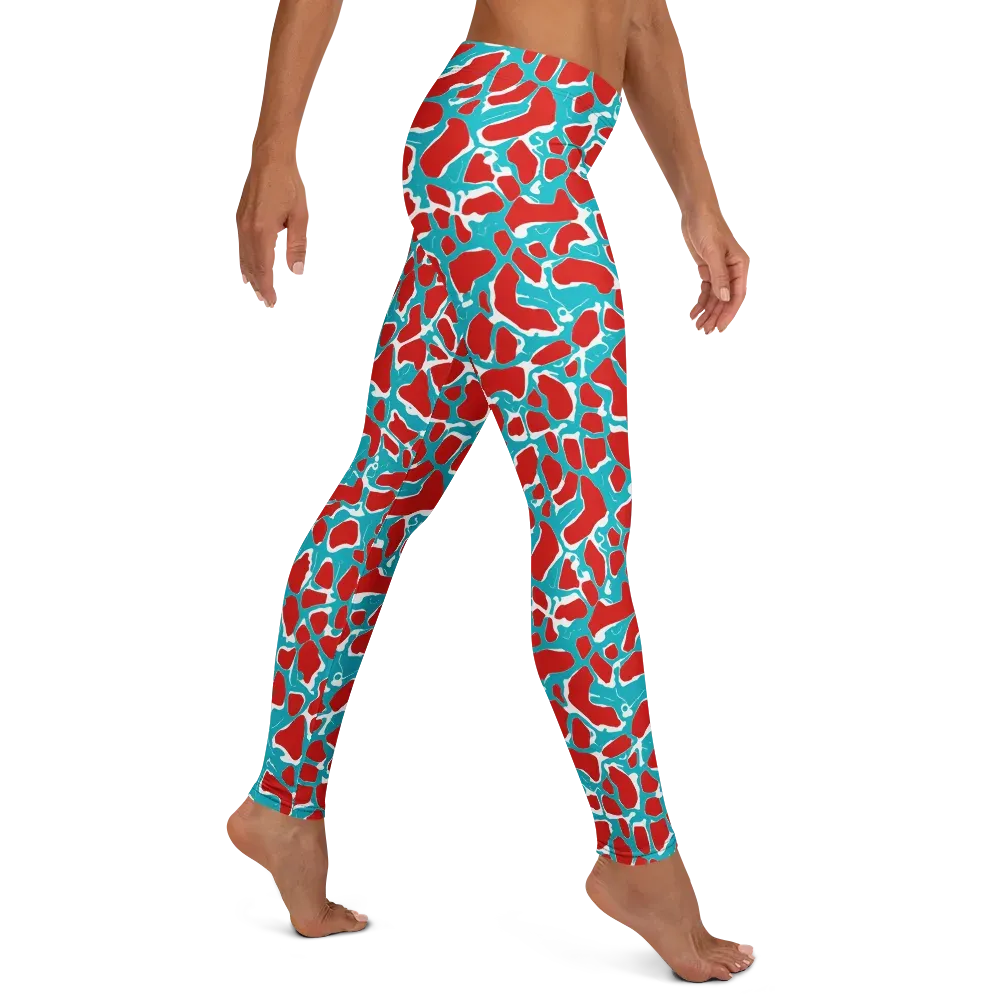 Turquoise Rapture on Leggings — Right