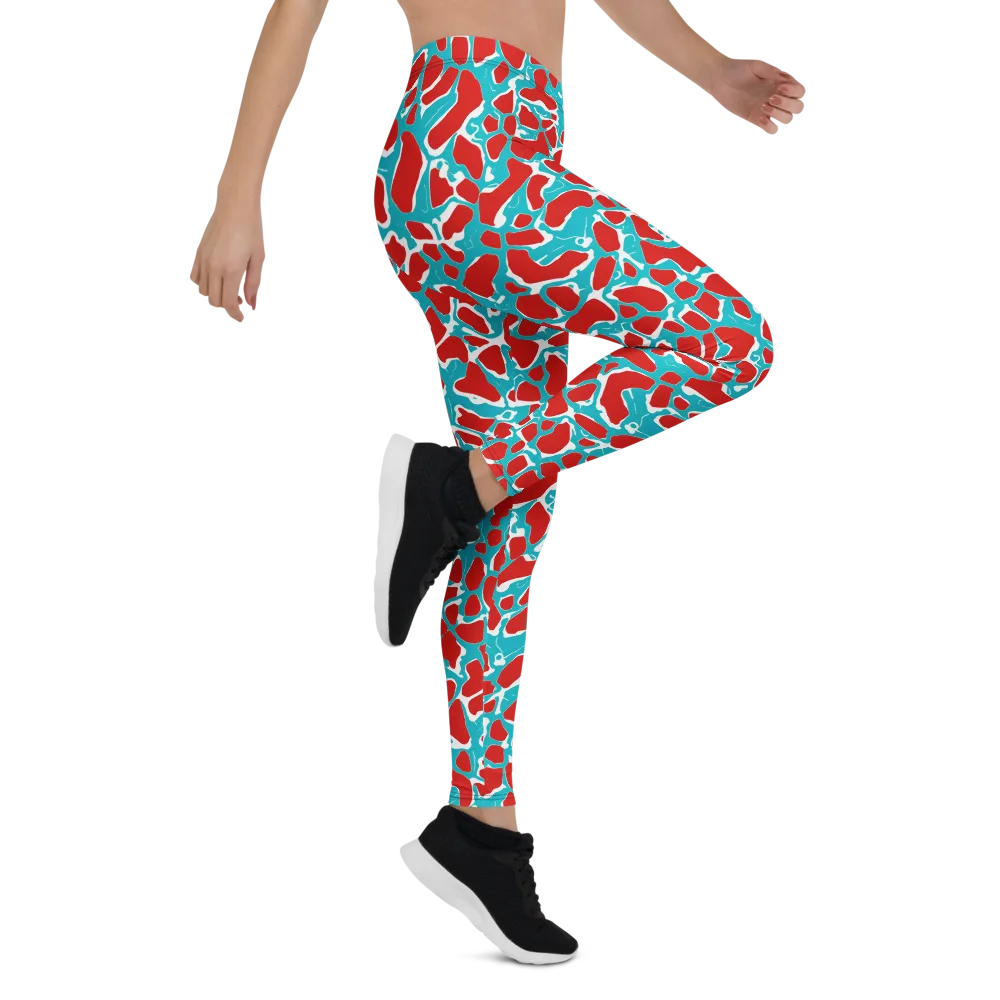 Turquoise Rapture on Leggings — Right