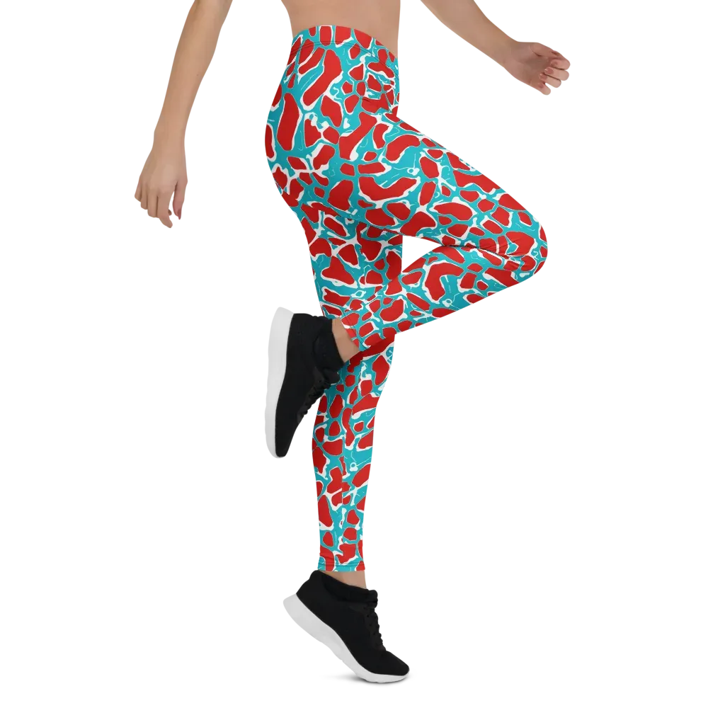 Turquoise Rapture on Leggings — Right