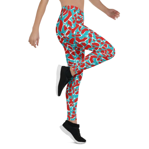 Turquoise Rapture on a Leggings