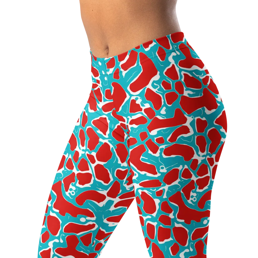Turquoise Rapture on Leggings — Left Front