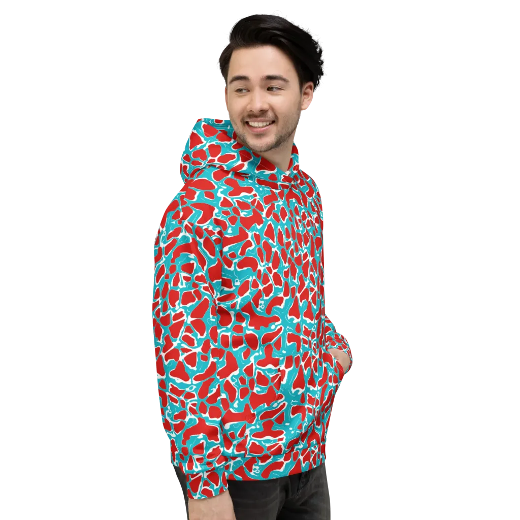 Turquoise Rapture on Hoodie — Right
