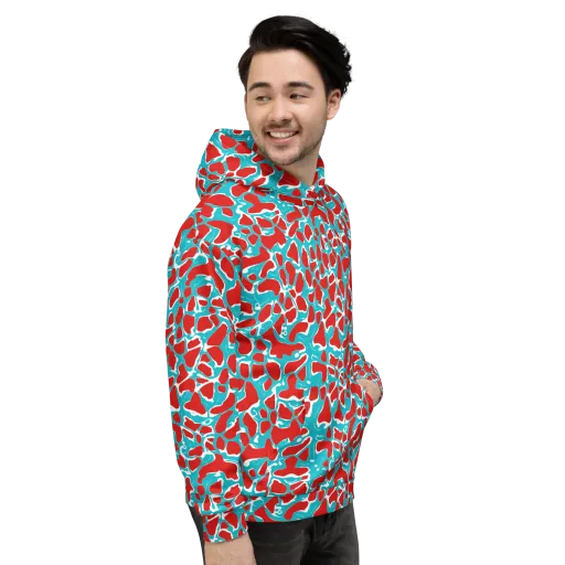 Turquoise Rapture on a Hoodie