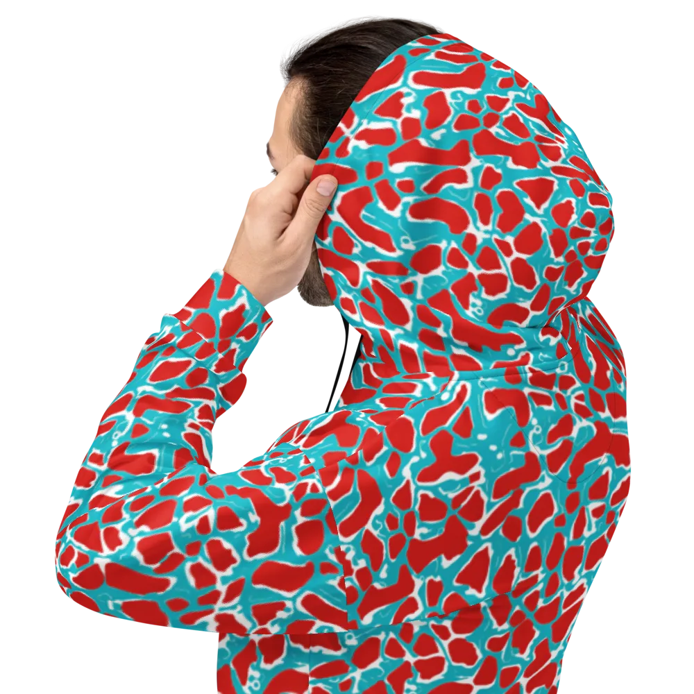 Turquoise Rapture on Hoodie — Back