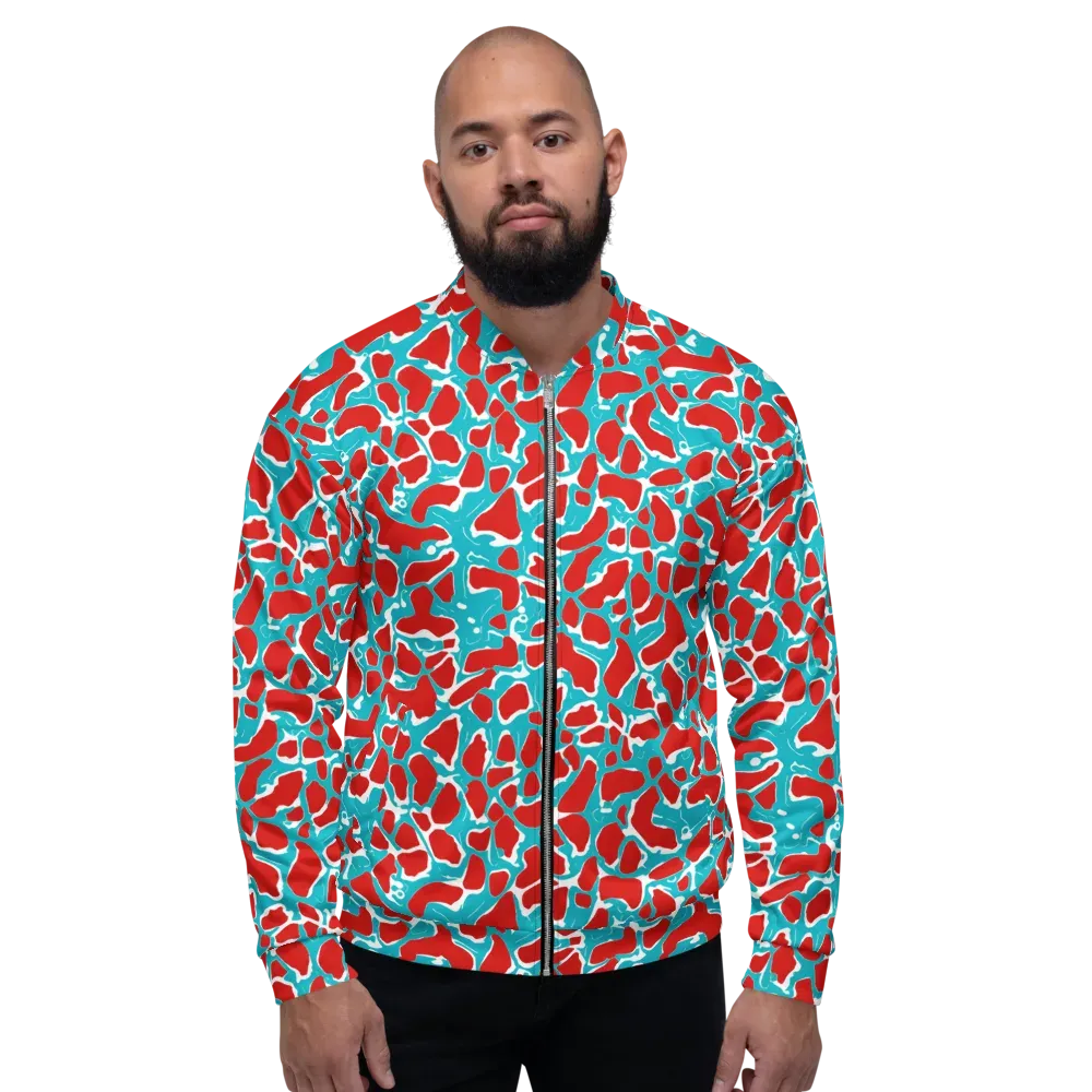 Turquoise Rapture on Bomber Jacket — Front