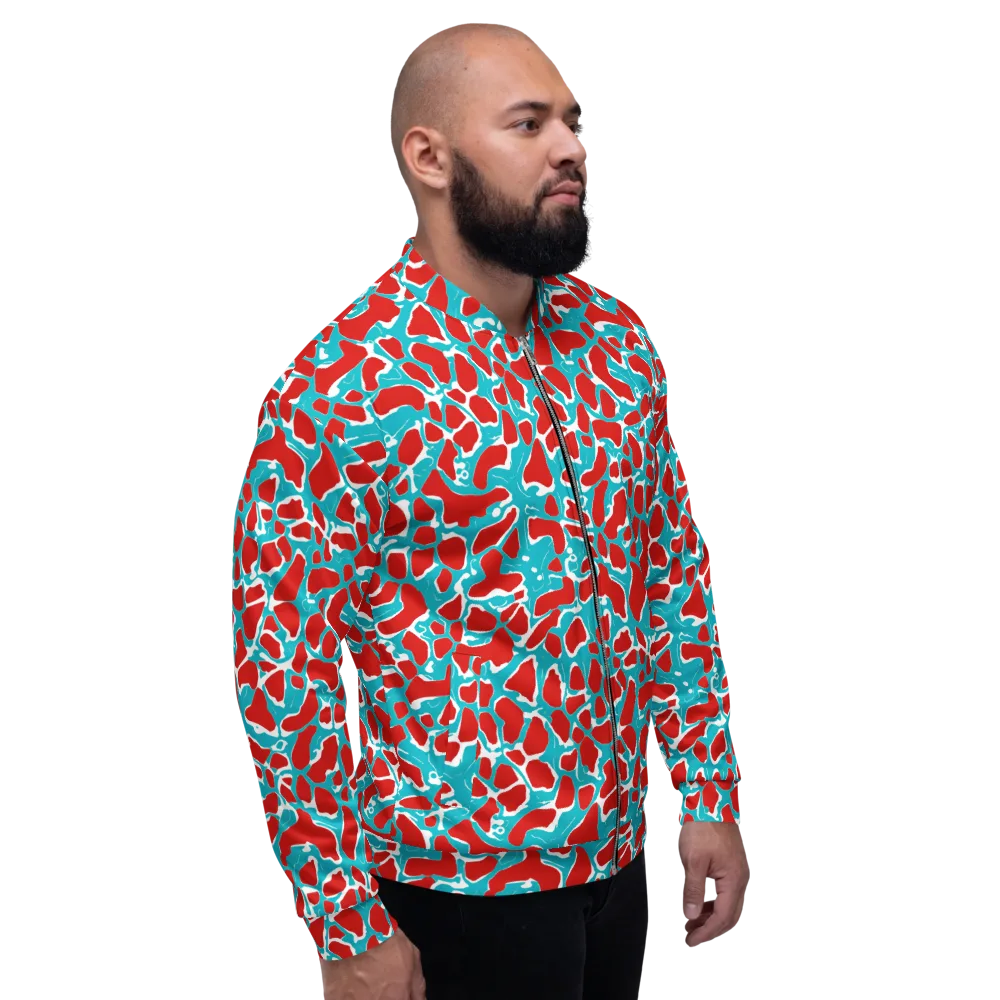 Turquoise Rapture on Bomber Jacket — Right