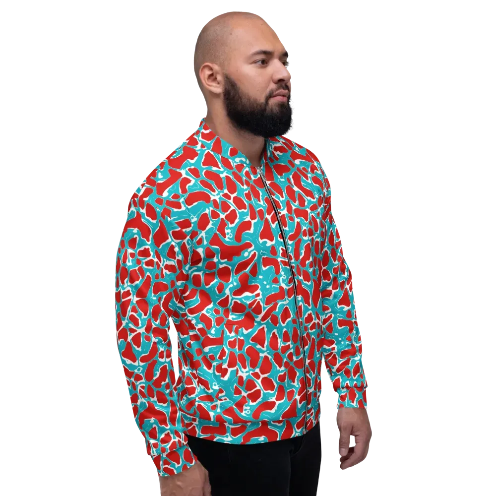 Turquoise Rapture on Bomber Jacket — Right