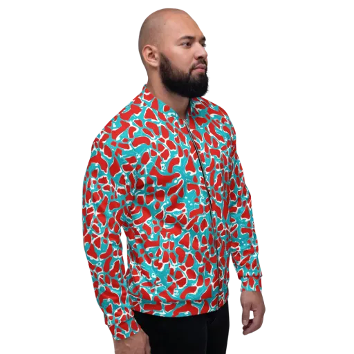 Turquoise Rapture on a Bomber Jacket