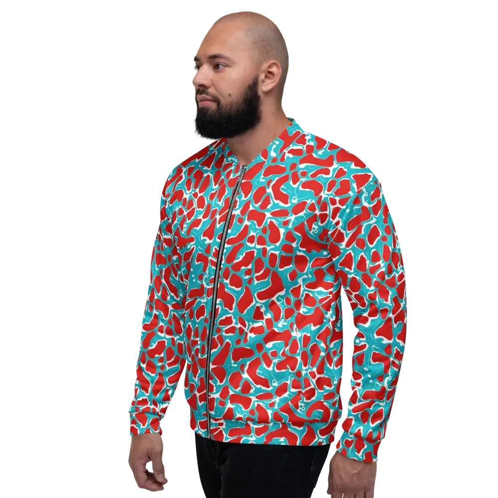 Turquoise Rapture on Bomber Jacket — Left