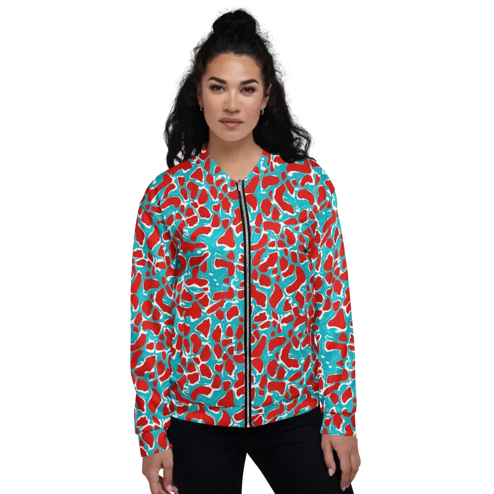 Turquoise Rapture on Bomber Jacket — Front