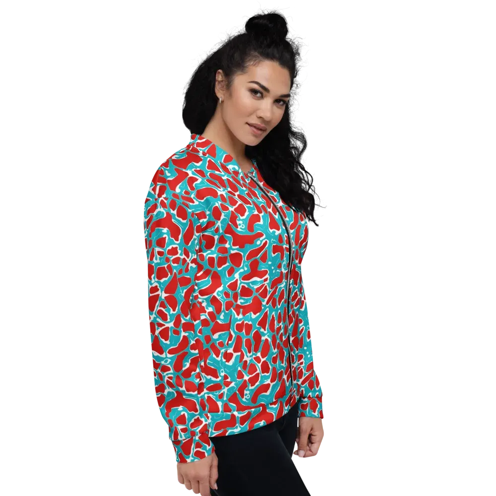 Turquoise Rapture on Bomber Jacket — Right