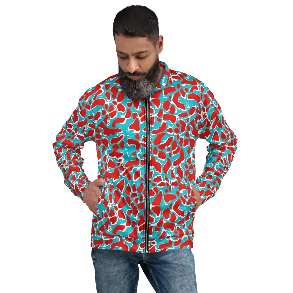 Turquoise Rapture on Bomber Jacket — Front