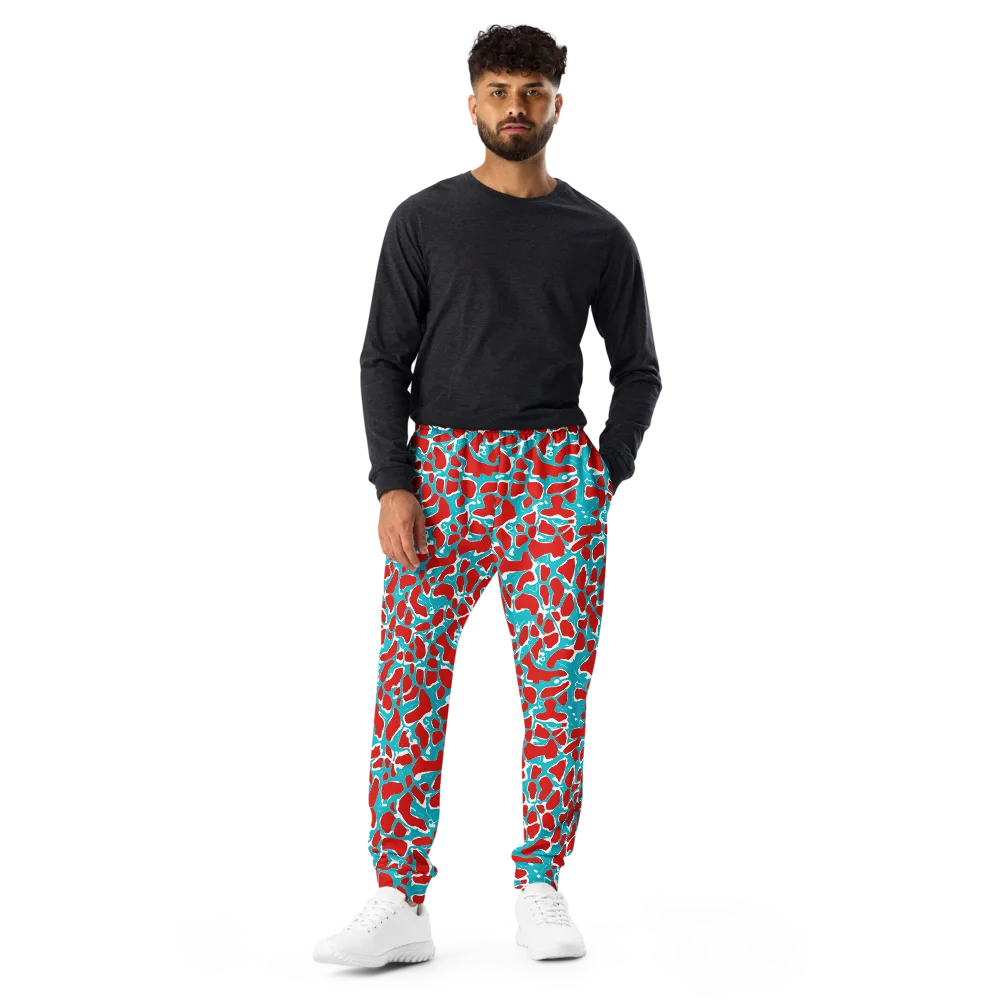 Turquoise Rapture on Men's Joggers — Front