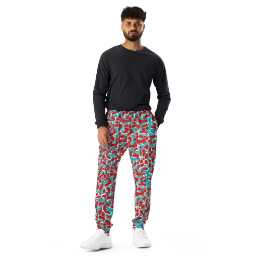 Turquoise Rapture on a Men's Joggers