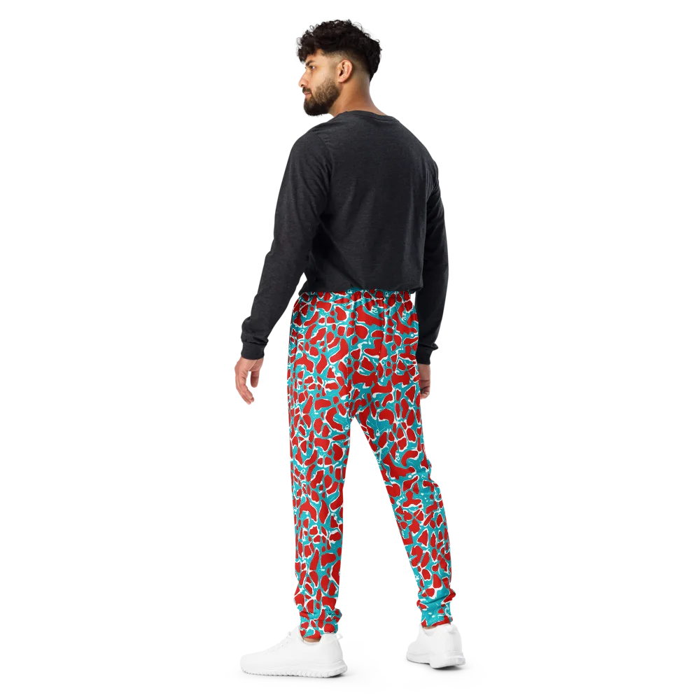 Turquoise Rapture on Men's Joggers — Back